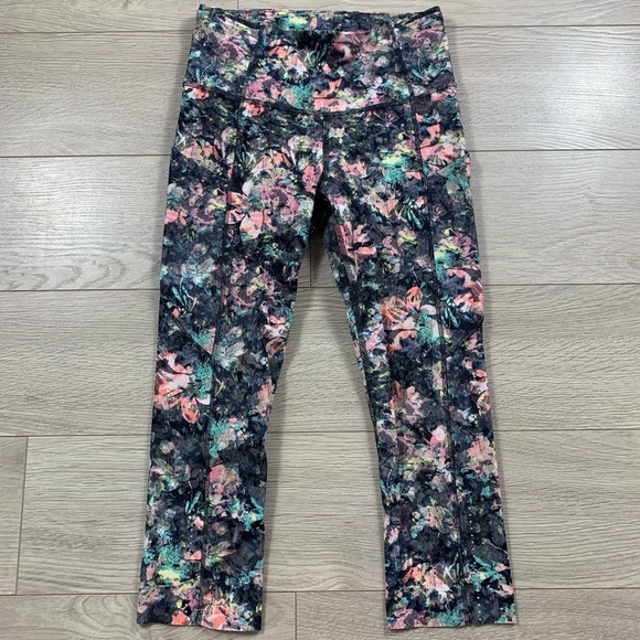 Lululemon Fast & Free Leggings Crop II *Nulux 19" Dappled Daze Multi - Picture 6 of 16